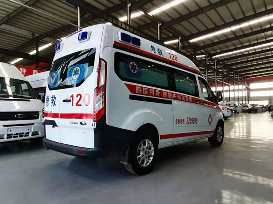 福特全顺V362中轴中顶吸塑型救护车汽油